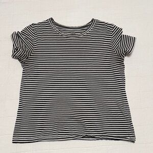 GAP Black and White Striped Cotton Tee
